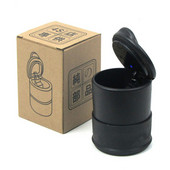 Automobilinė LED peleninė Nešiojama peleninė PP medžiaga, atspari vėjui, nuimama automobiliui, lauke, viduje, kelionėse, juoda