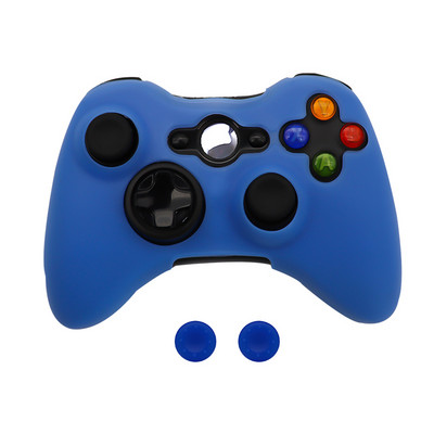Silikoonist kaitseümbris Xbox 360 mängupuldi kummist ümbris Xbox 360 kontrolleri jaoks + 2 pöidlahoidja korki