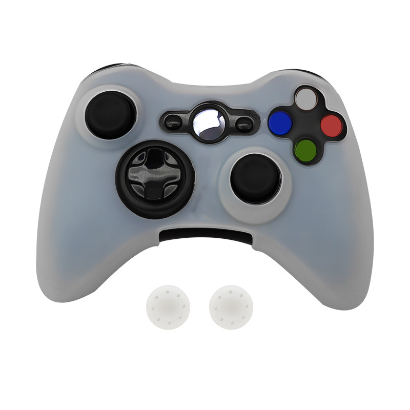 Silikoonist kaitseümbris Xbox 360 mängupuldi kummist ümbris Xbox 360 kontrolleri jaoks + 2 pöidlahoidja korki