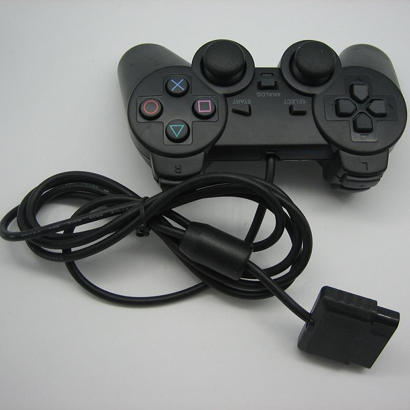 1 vnt. juodas laidinis žaidimų valdiklis Gamepad Joypad Original, skirtas PS2 PSX PS