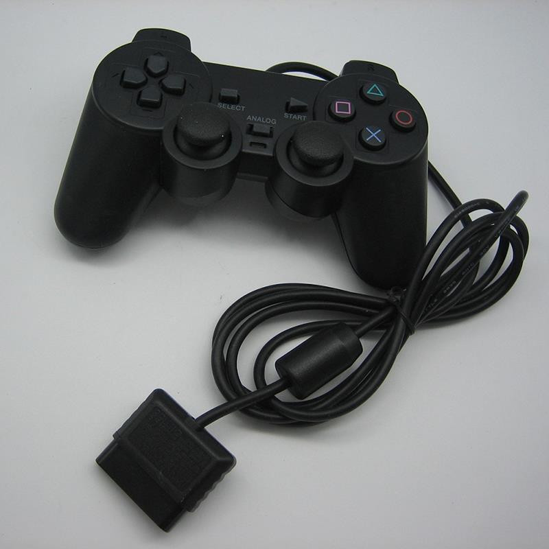 1 vnt. juodas laidinis žaidimų valdiklis Gamepad Joypad Original, skirtas PS2 PSX PS