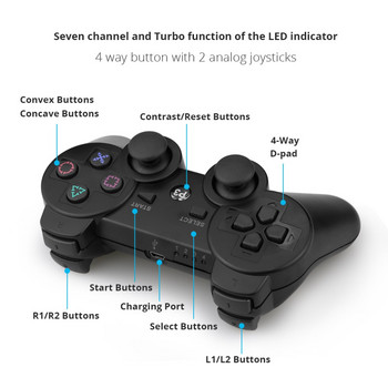 Безжичен контролер за PS3 геймпад за PS3 Bluetooth-4.0 джойстик за USB PC контролер за PS3 джойпад