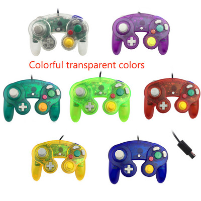 Controller Gamepad cu fir de culoare transparentă Joypad cu un singur punct pentru PC GameCube pentru Joystick NGC