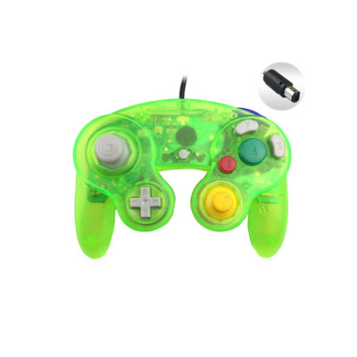 Läbipaistev värvi juhtmega mängupuldi juhtpult ühe punktiga GameCube PC jaoks NGC juhtkangi jaoks