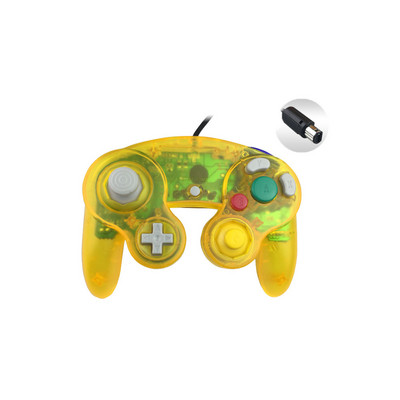 Läbipaistev värvi juhtmega mängupuldi juhtpult ühe punktiga GameCube PC jaoks NGC juhtkangi jaoks