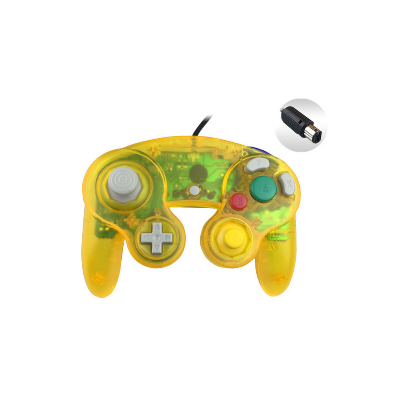 Läbipaistev värvi juhtmega mängupuldi juhtpult ühe punktiga GameCube PC jaoks NGC juhtkangi jaoks