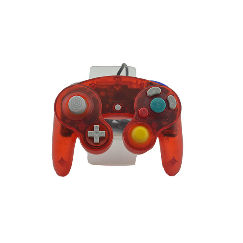 Läbipaistev värvi juhtmega mängupuldi juhtpult ühe punktiga GameCube PC jaoks NGC juhtkangi jaoks