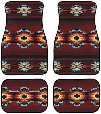 Automobilska prostirka s cvjetnim motivom vretenaca Vintage crna protuklizna gumena prostirka Pakiranje od 4 pribora