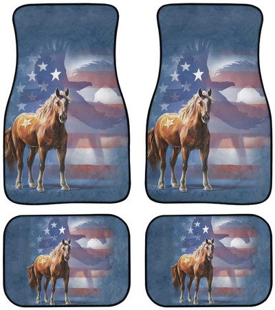 Automobilska prostirka s cvjetnim motivom vretenaca Vintage crna protuklizna gumena prostirka Pakiranje od 4 pribora