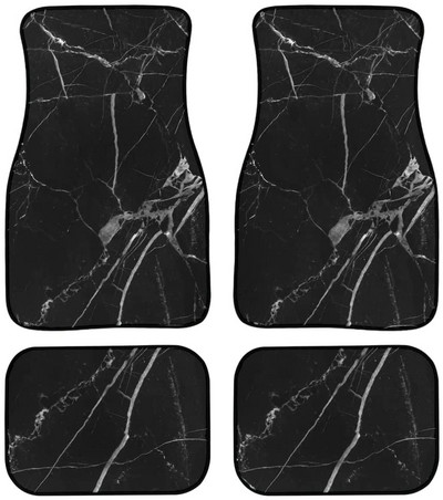 Automobilska prostirka s cvjetnim motivom vretenaca Vintage crna protuklizna gumena prostirka Pakiranje od 4 pribora