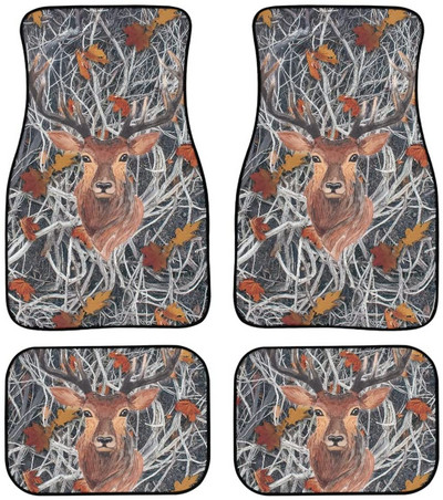 Automobilska prostirka s cvjetnim motivom vretenaca Vintage crna protuklizna gumena prostirka Pakiranje od 4 pribora