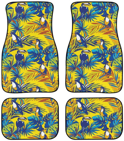 Automobilska prostirka s cvjetnim motivom vretenaca Vintage crna protuklizna gumena prostirka Pakiranje od 4 pribora