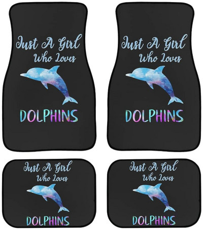 Automobilska prostirka s cvjetnim motivom vretenaca Vintage crna protuklizna gumena prostirka Pakiranje od 4 pribora