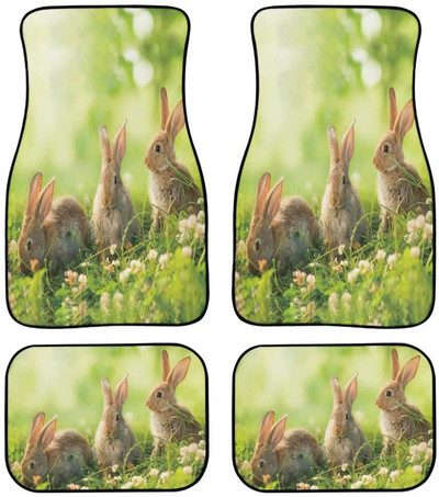 Automobilska prostirka s cvjetnim motivom vretenaca Vintage crna protuklizna gumena prostirka Pakiranje od 4 pribora