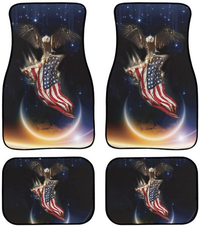 Automobilska prostirka s cvjetnim motivom vretenaca Vintage crna protuklizna gumena prostirka Pakiranje od 4 pribora