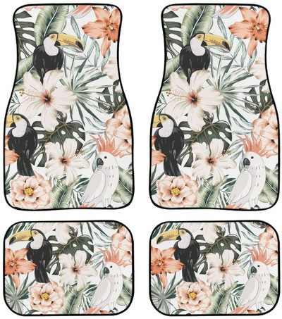 Automobilska prostirka s cvjetnim motivom vretenaca Vintage crna protuklizna gumena prostirka Pakiranje od 4 pribora