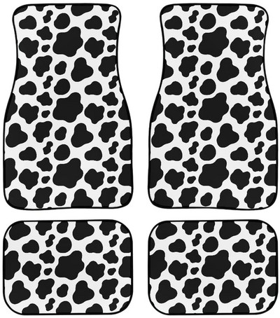 Automobilska prostirka s cvjetnim motivom vretenaca Vintage crna protuklizna gumena prostirka Pakiranje od 4 pribora