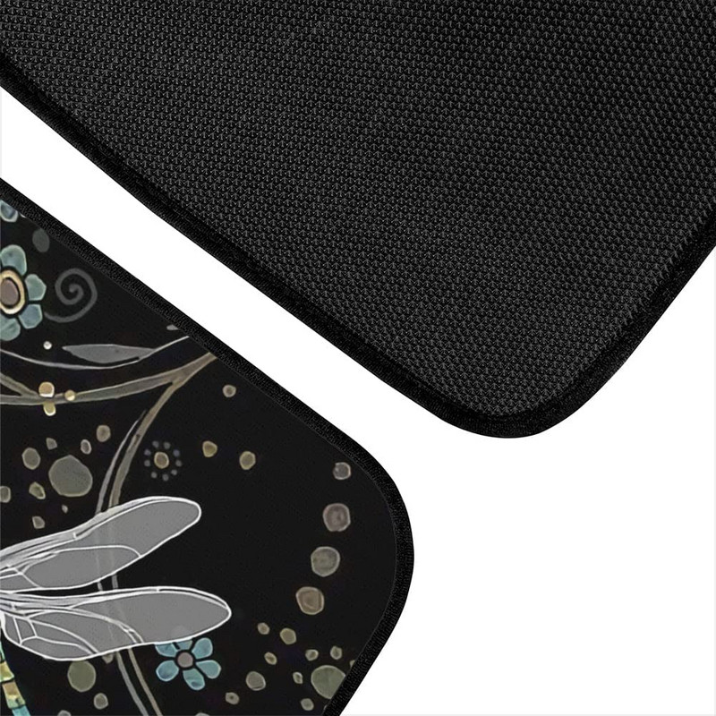 Automobilska prostirka s cvjetnim motivom vretenaca Vintage crna protuklizna gumena prostirka Pakiranje od 4 pribora