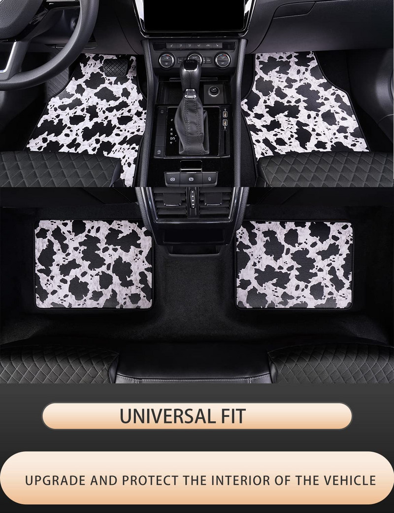 LSBS-i autopõrandamatt, lehmatrükk, iga ilmastikukaitse, kunstnahk, universaalne sobiv autode kaubikutele ja linnamaasturitele naistele ja meestele