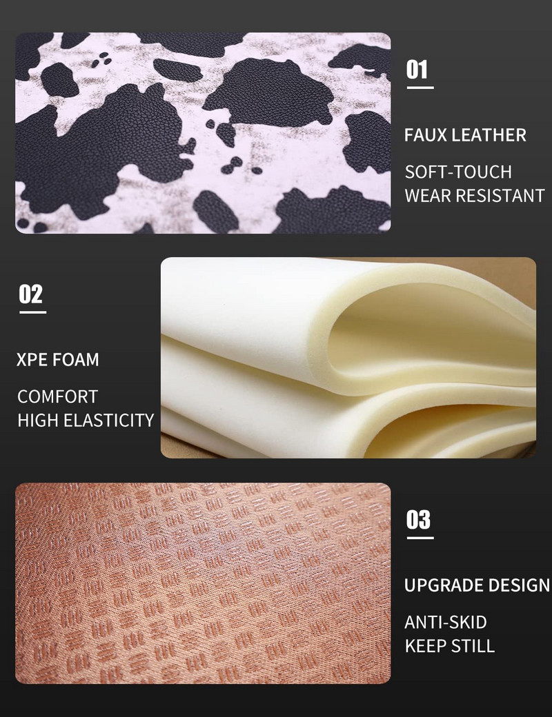 LSBS-i autopõrandamatt, lehmatrükk, iga ilmastikukaitse, kunstnahk, universaalne sobiv autode kaubikutele ja linnamaasturitele naistele ja meestele