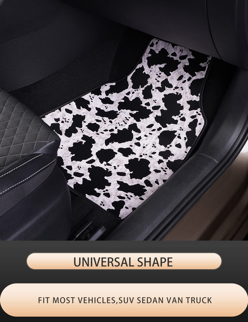 LSBS-i autopõrandamatt, lehmatrükk, iga ilmastikukaitse, kunstnahk, universaalne sobiv autode kaubikutele ja linnamaasturitele naistele ja meestele