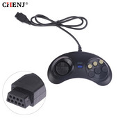 Klasszikus vezetékes 6 gombos Joypad fogantyús játékvezérlő SEGA MD2 Mega Drive játéktartozékokhoz univerzális távirányító