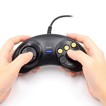 Κλασικό ενσύρματο χειριστήριο παιχνιδιών Joypad με 6 κουμπιά για αξεσουάρ παιχνιδιών SEGA MD2 Mega Drive Τηλεχειριστήριο γενικής χρήσης