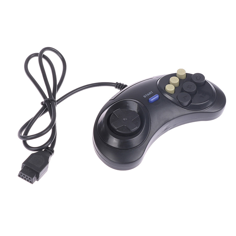 Klasszikus vezetékes 6 gombos Joypad fogantyús játékvezérlő SEGA MD2 Mega Drive játéktartozékokhoz univerzális távirányító