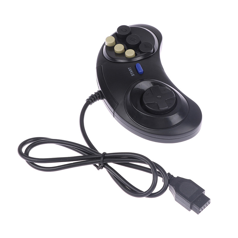 Klasszikus vezetékes 6 gombos Joypad fogantyús játékvezérlő SEGA MD2 Mega Drive játéktartozékokhoz univerzális távirányító