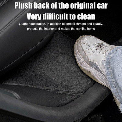 Autó hátsó küszöbvédő Tesla Model Y 2022 2023 Bőr hátsó ülés szennyeződésmentes szőnyeg rúgásgátló szőnyeg, Y modell autó tartozékai