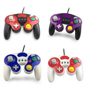 Vezetékes játékvezérlő GameCubes kontrollerhez három gombbal NGC GameCubes kézi joystickhez