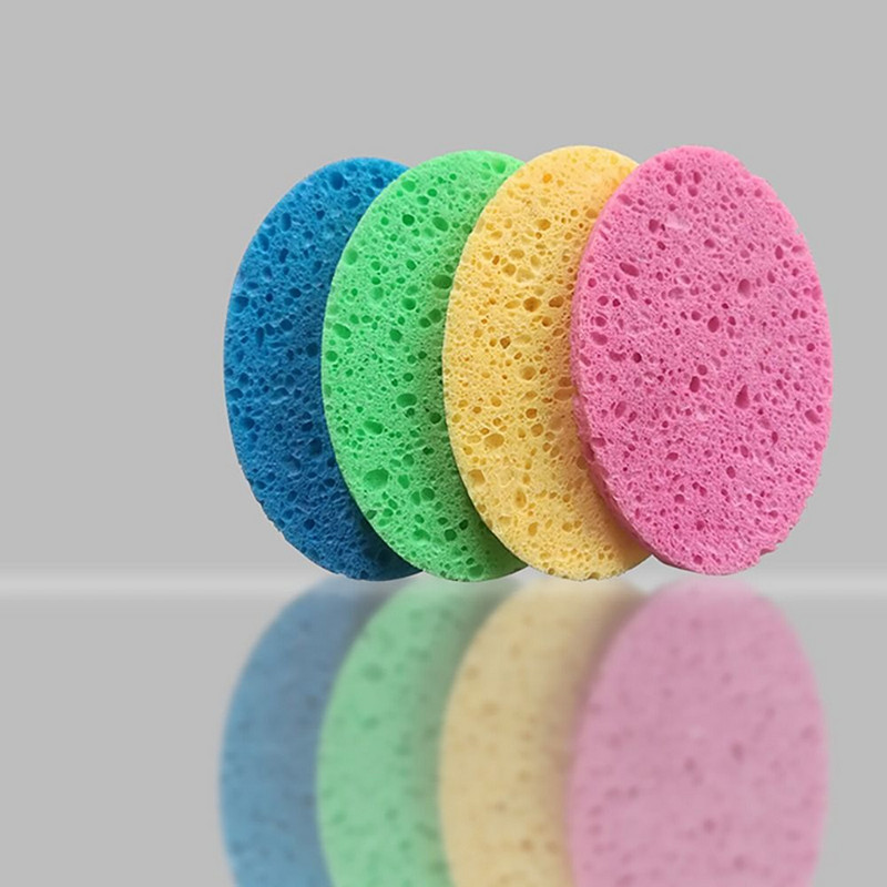 5 TK näopuhastusvedelik näopuhastuskäsnad naturaalsest puidumassist ellipsi kujuga tselluloosist käsna nahahoolduse meigieemaldusvahend