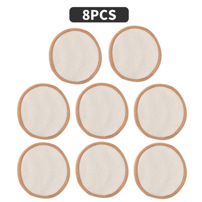 Újrafelhasználható bambusz sminklemosó párna 4/8db mosható körök arctisztító pamut sminkeltávolító párna eszköz