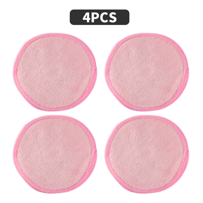 Újrafelhasználható bambusz sminklemosó párna 4/8db mosható körök arctisztító pamut sminkeltávolító párna eszköz