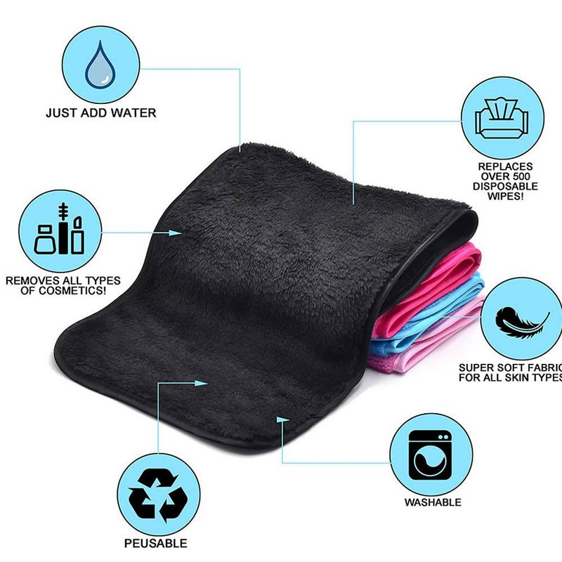 Krpa za skidanje šminke za višekratnu upotrebu Ručnik za lice od mikrovlakana Gumica za šminkanje Jastučić za čišćenje lica Maramice za čišćenje lica Njega kože Alati za uljepšavanje