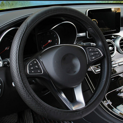 1 buc Huse Volan Auto Respirabil Antiderapant Huse Volan Potrivite 37-38cm Decorare Auto Fibră de Carbon