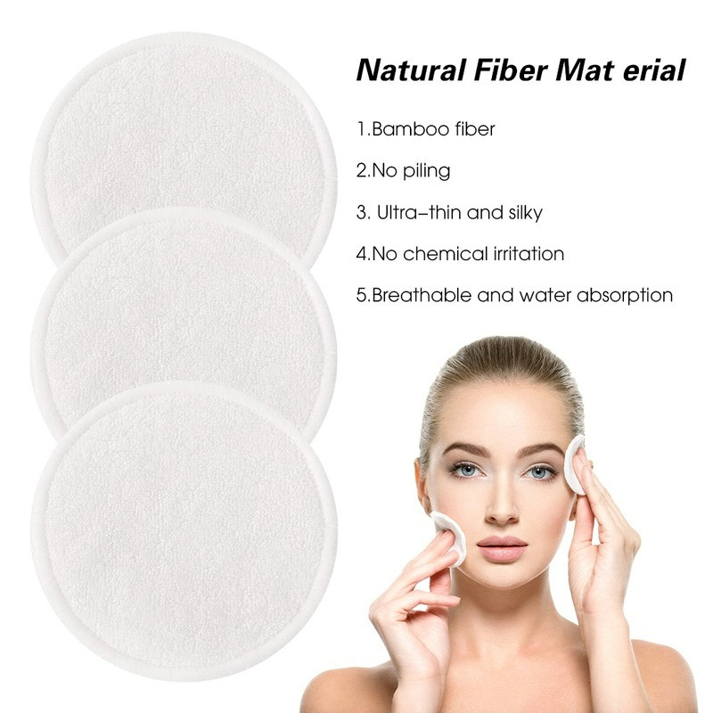 1/5 vnt. daugkartinio naudojimo makiažo šalinimo pagalvėlės, plaunamos, minkštos bambukinės medvilnės pagalvėlės Valomasis veido pagalvėlė Kosmetikos priemonė grožio odai priežiūra