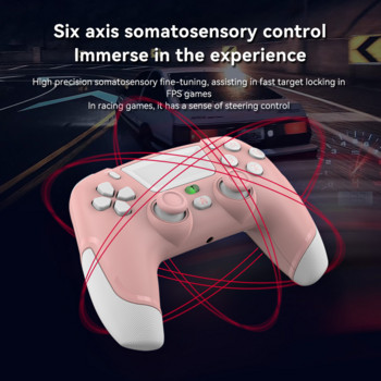 Pink Color BT Wireless Gamepad Joystick για PS4 Console Gaming Controller για Switch PC Android IOS Κινητές συσκευές Αξεσουάρ
