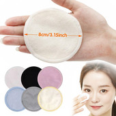 12 tk korduvkasutatavad bambusest meigieemaldajad vatipadjad koos pesukotiga Pestav ümmargune puhastav puuvillane meigieemaldusvahend