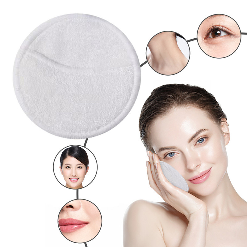 12 tk korduvkasutatavad bambusest meigieemaldajad vatipadjad koos pesukotiga Pestav ümmargune puhastav puuvillane meigieemaldusvahend