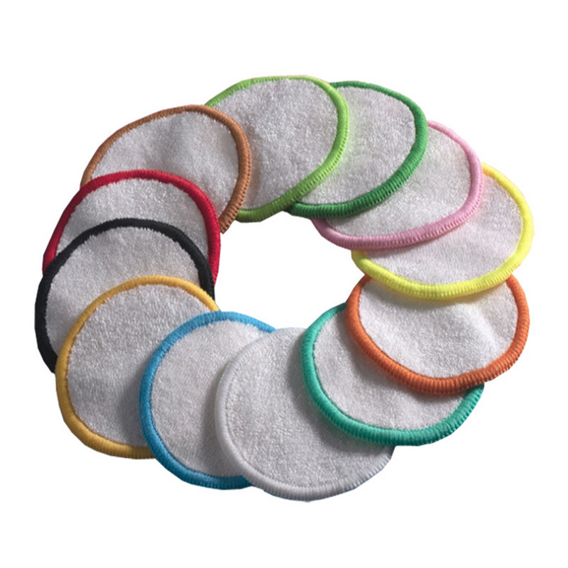 12 tk korduvkasutatavad bambusest meigieemaldajad vatipadjad koos pesukotiga Pestav ümmargune puhastav puuvillane meigieemaldusvahend