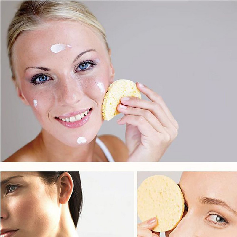 10 vnt. Daugkartinio naudojimo veido prausimosi kempinė makiažo valiklis audinys apvalus valymas kosmetikos pagalvėlės kompresinės celiuliozės grožio priežiūros priemonė