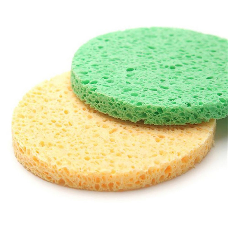 10 vnt. Daugkartinio naudojimo veido prausimosi kempinė makiažo valiklis audinys apvalus valymas kosmetikos pagalvėlės kompresinės celiuliozės grožio priežiūros priemonė