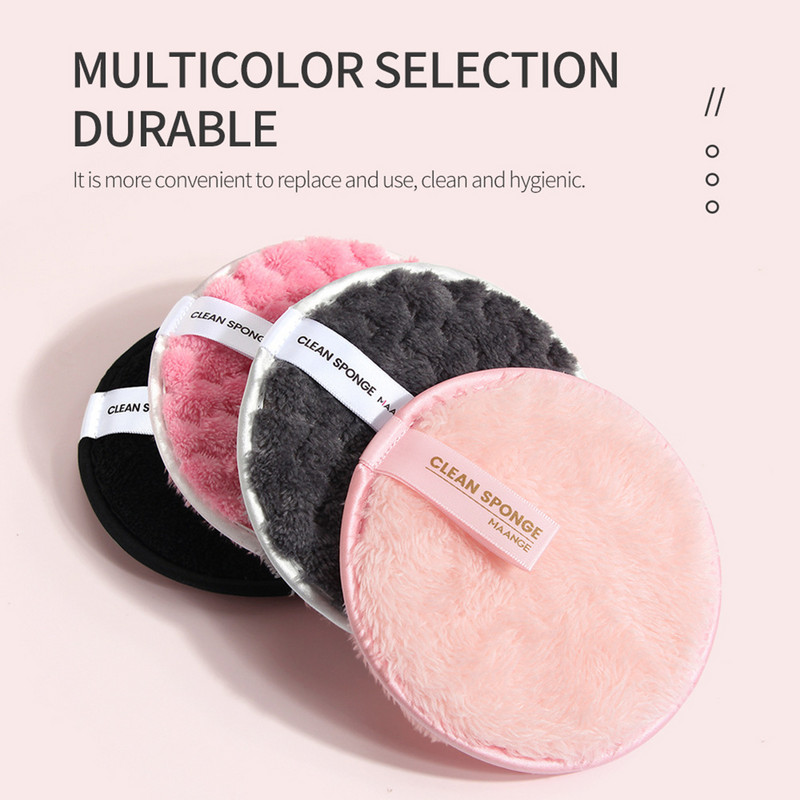 Kahepoolne korduvkasutatav näopuhastuskäsn, pehme mikrokiust meigieemalduspadjake