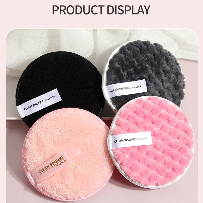 Kahepoolne korduvkasutatav näopuhastuskäsn, pehme mikrokiust meigieemalduspadjake