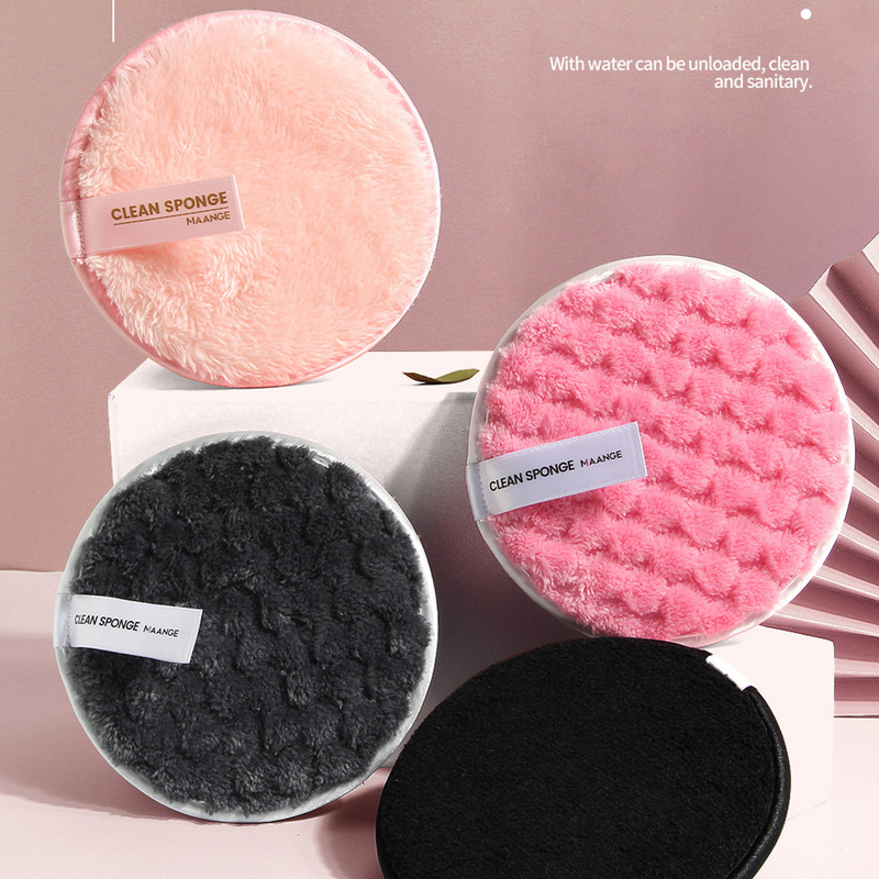 Kahepoolne korduvkasutatav näopuhastuskäsn, pehme mikrokiust meigieemalduspadjake