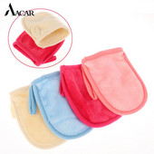 Daugkartinio naudojimo veido giluminio valymo pagalvėlės, makiažo valiklis, pirštinės Valomasis rankšluostis Minkštas mikropluošto valomasis makiažo šalinimo pirštinės