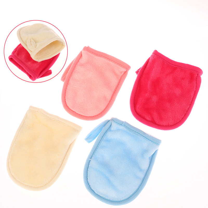 Daugkartinio naudojimo veido giluminio valymo pagalvėlės, makiažo valiklis, pirštinės Valomasis rankšluostis Minkštas mikropluošto valomasis makiažo šalinimo pirštinės