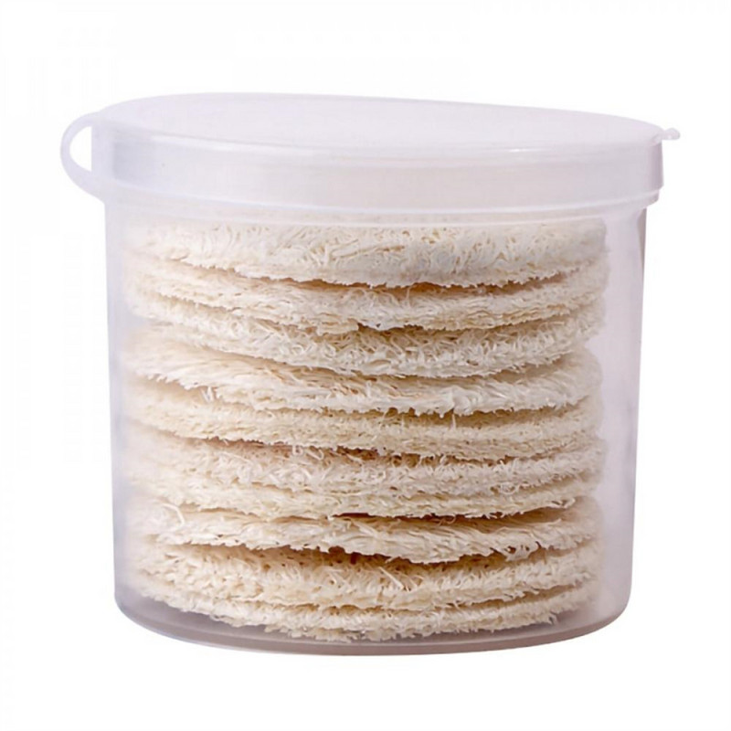 10 τμχ Natural Loofah Luffa Sponge Απολέπιση Μπάνιου Σφουγγάρι ντους Ποδιών Scrubber Προσώπου Βούρτσα καθαρισμού Τρίψιμο ντεμακιγιάζ