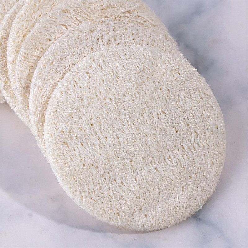 10 τμχ Natural Loofah Luffa Sponge Απολέπιση Μπάνιου Σφουγγάρι ντους Ποδιών Scrubber Προσώπου Βούρτσα καθαρισμού Τρίψιμο ντεμακιγιάζ